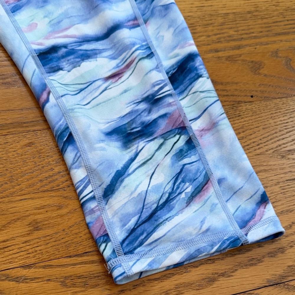XXL Gaian Multicolor Patterned Capri Women’s Leggings Lime NEW - Picture 5 of 12